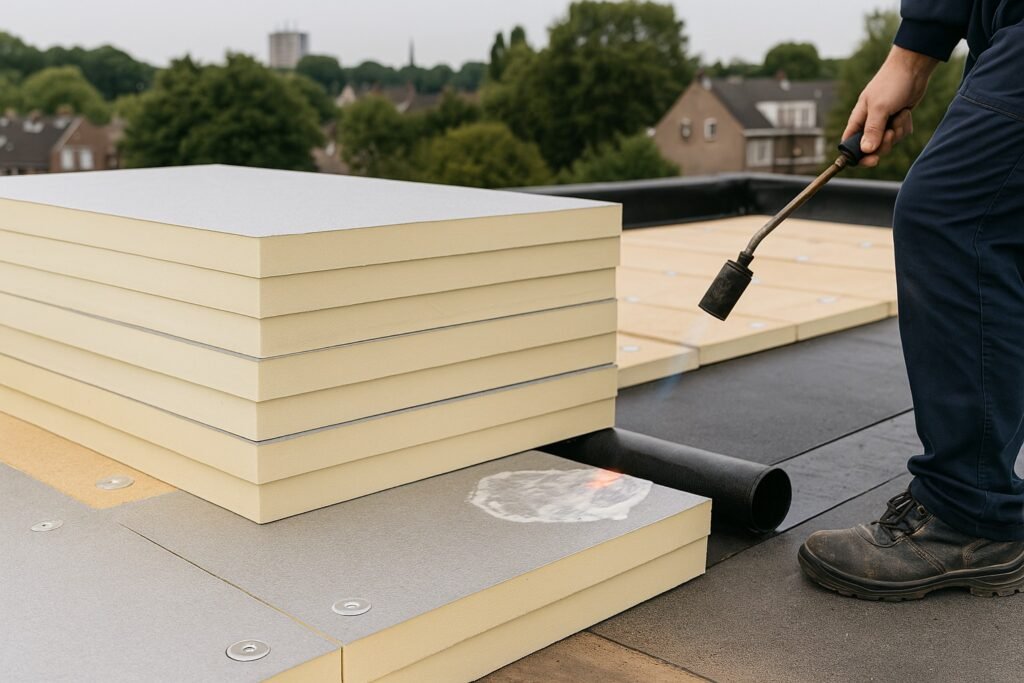 Plaatsing van PIR-isolatieplaten op een plat dak voor betere energie efficiëntie