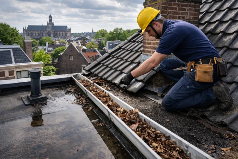 Dakdekker in Haarlem voert preventief dakonderhoud uit bij dakpannen en verstopte dakgoot