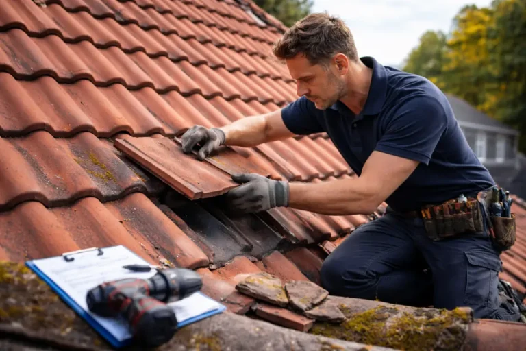 Dakdekker Hilversum controleert pannendak tijdens inspectie