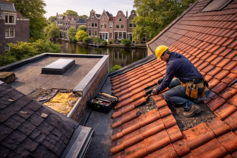 Dakdekker in Utrecht controleert pannendak en plat dak met isolatie
