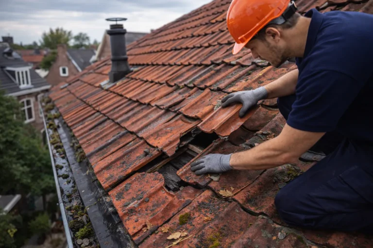 dakdekker Amersfoort vervangt kapotte dakpan en voorkomt lekkage