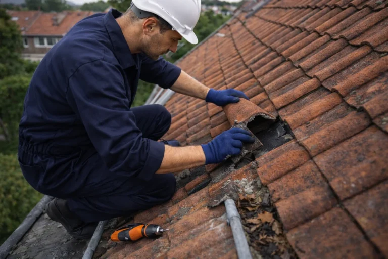 Dakdekker Haarlem controleert dakpannen tijdens een dakinspectie