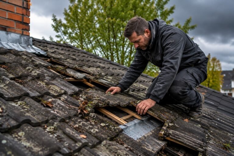 Dakdekker Amersfoort controleert een dak op verborgen stormschade, losse dakpannen en mogelijke lekkages na zwaar weer.