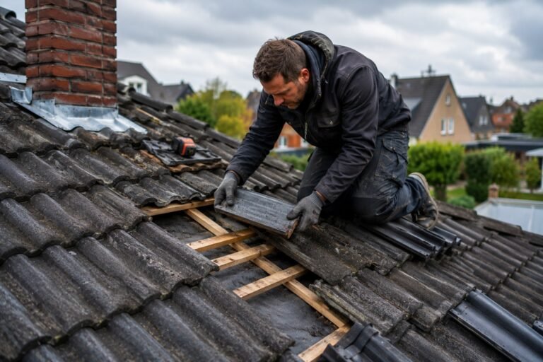 Dakdekker Ammerzoden inspecteert en herstelt een pannendak om lekkages, slijtage en stormschade te voorkomen.