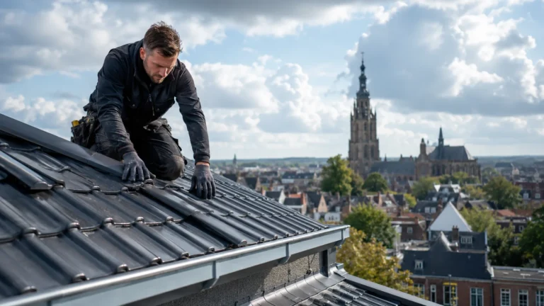 Dakdekker Nijmegen inspecteert dakpannen en goot bij dakrenovatie