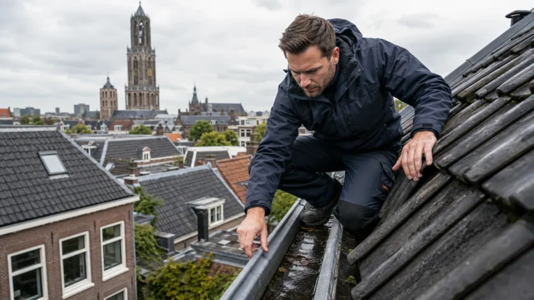 Dakdekker Utrecht inspecteert dakpannen en dakgoot op vroege schade