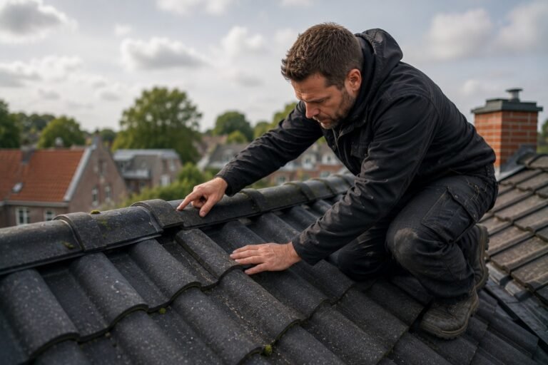 Dakdekker Haarlem inspecteert een pannendak op slijtage, isolatieproblemen en dakveiligheid.