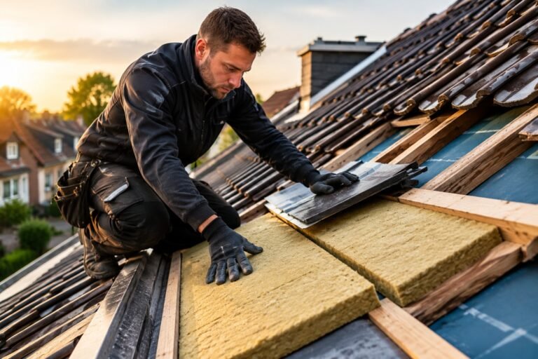 Dakdekker Haarlem voert dakisolatie en dakreparatie uit op een hellend dak voor meer comfort en energiebesparing