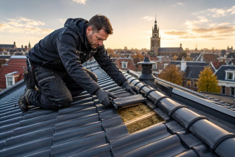 Dakdekker Haarlem controleert een dak op isolatie, slijtage en vochtproblemen om warmteverlies te voorkomen.