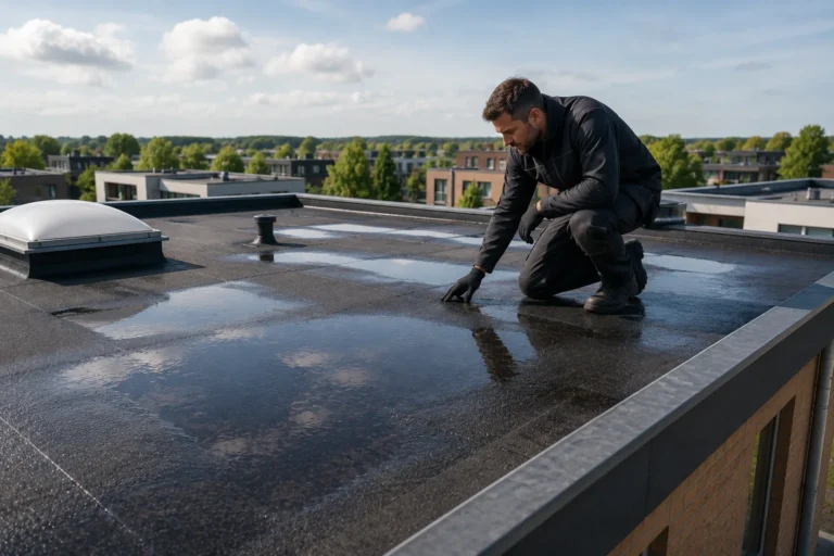 Dakdekker Almere controleert plat dak op stilstaand water en slijtage