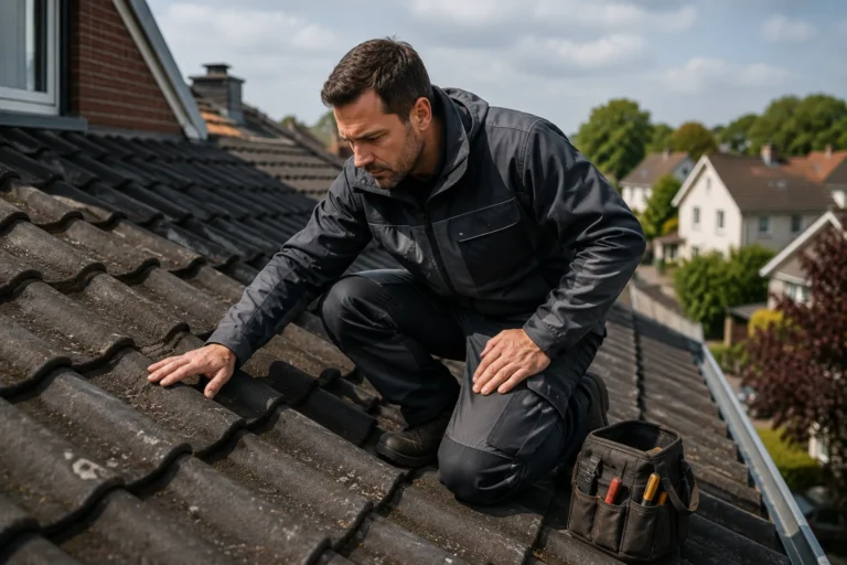Dakdekkers voeren een professionele dakinspectie uit en controleren dakpannen zorgvuldig op slijtage, schade en zwakke plekken.